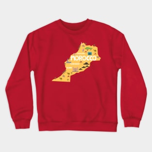 Morocco Illustrated Map Crewneck Sweatshirt